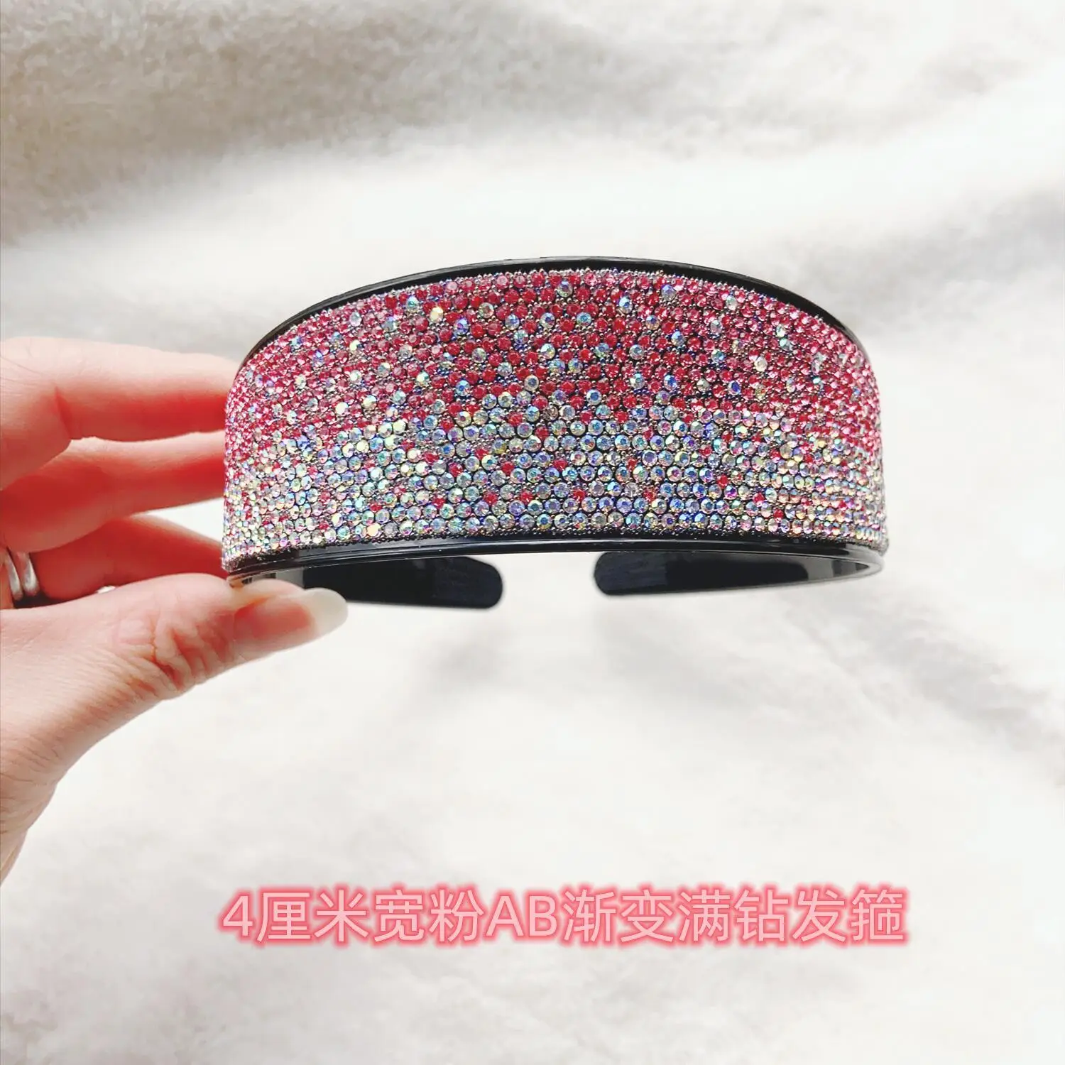 4cm gradient full drill hairband [powder/AB color drill]]
