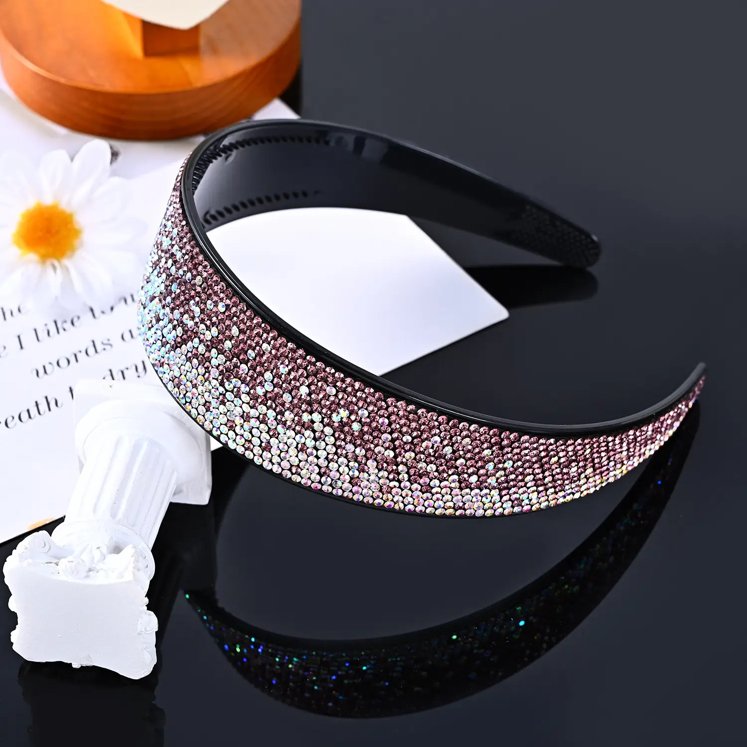 4cm gradient full drill hairband [purple/AB color drill]]
