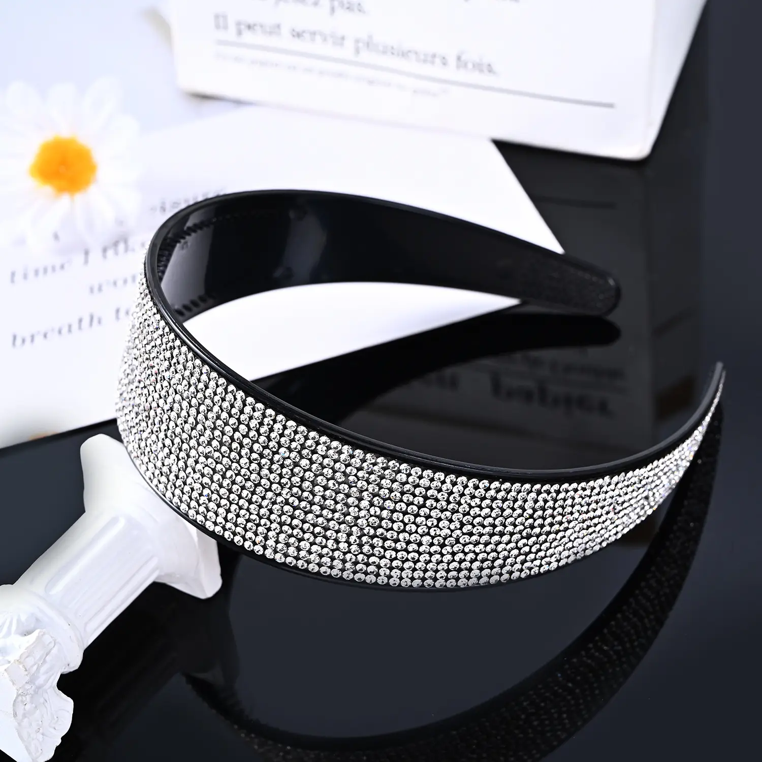 4cm solid color full diamond hairband [white drill]]