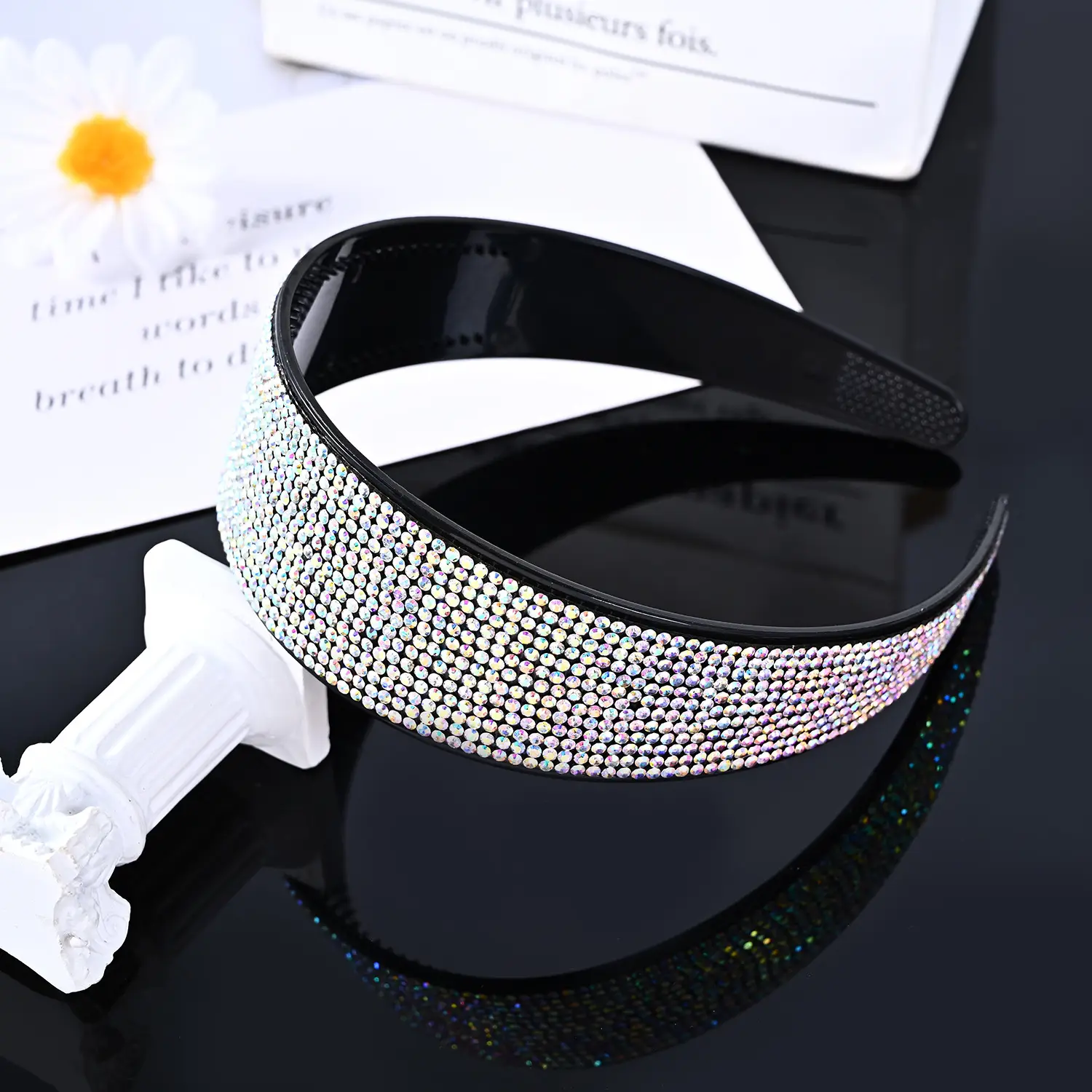 4cm solid color full diamond hairband [AB color drill]]