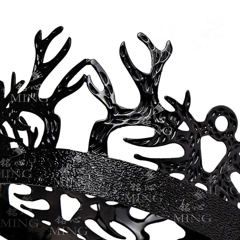 Black Metal Crown for Men Women Royal Crown Performance Props
