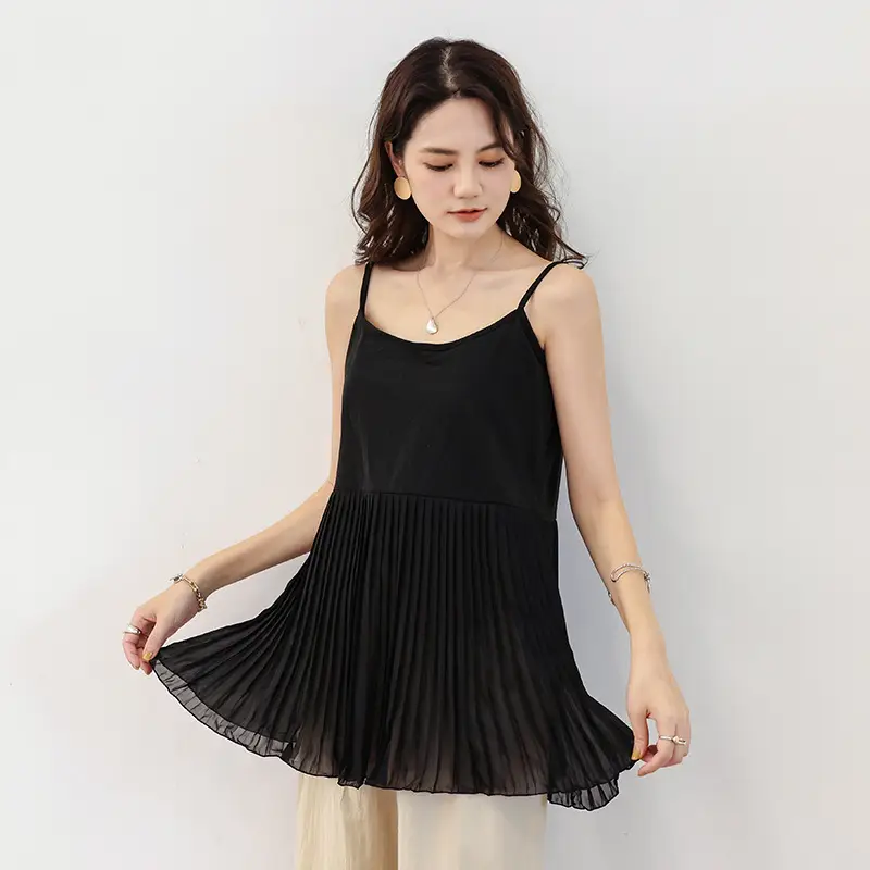 White Pleated Cotton Top with Flared Skirt Set - Image 6