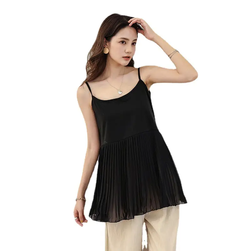 White Pleated Cotton Top with Flared Skirt Set - Image 7