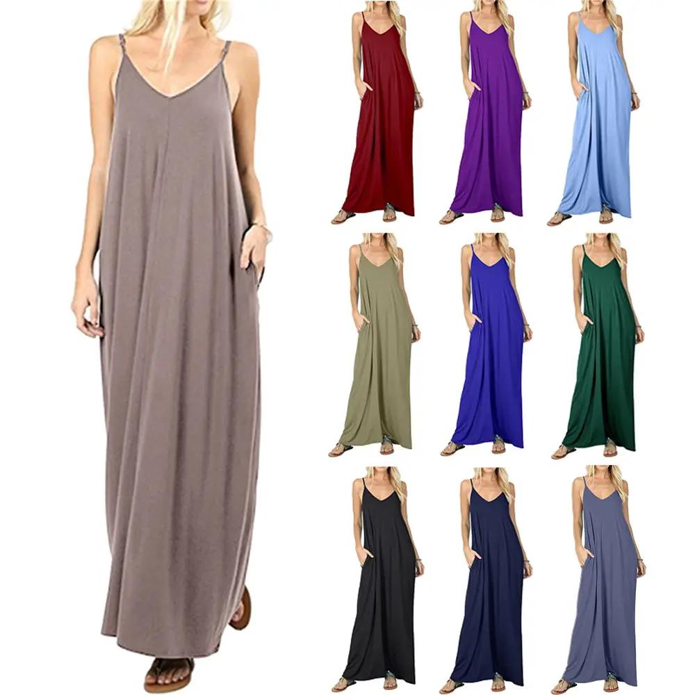Maroon Loose Sleeve V-Neck V-Long V-Long Dress - Image 14