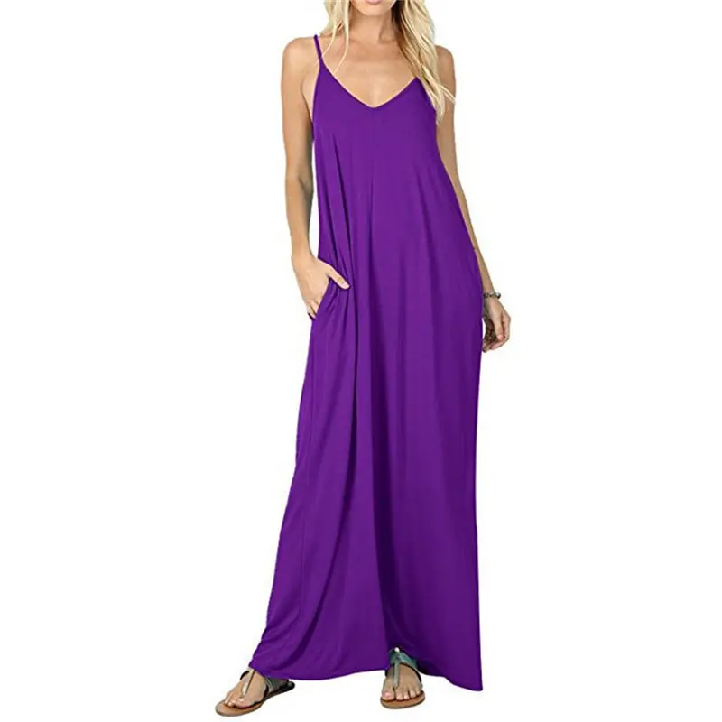 Maroon Loose Sleeve V-Neck V-Long V-Long Dress - Image 3