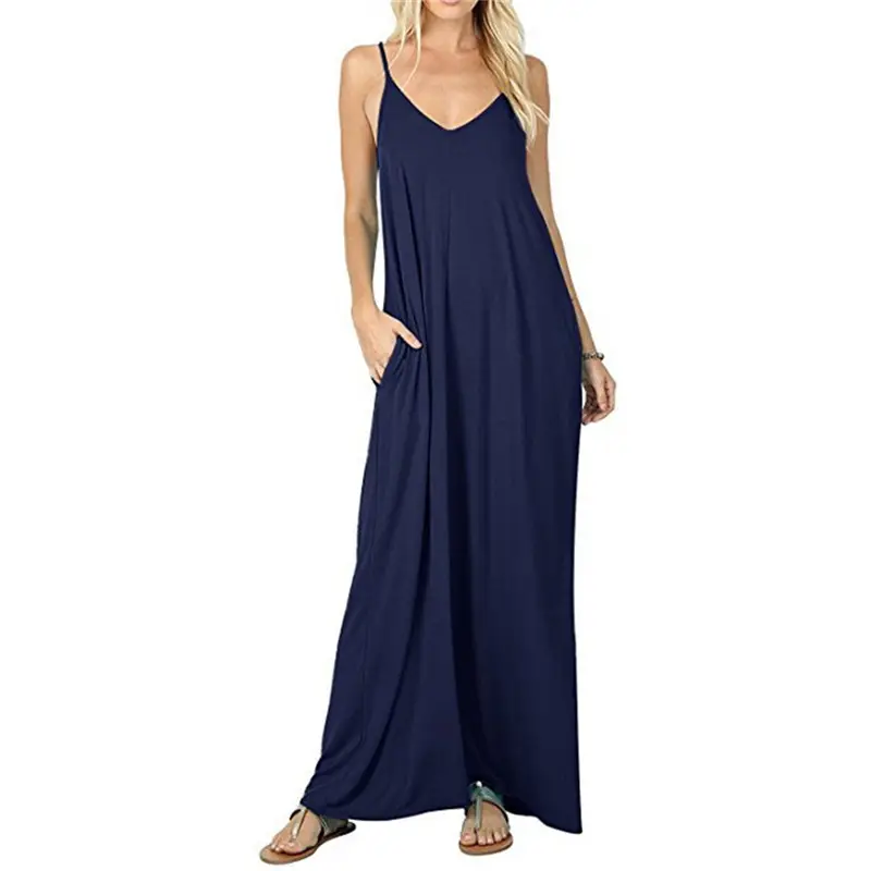 Maroon Loose Sleeve V-Neck V-Long V-Long Dress - Image 6