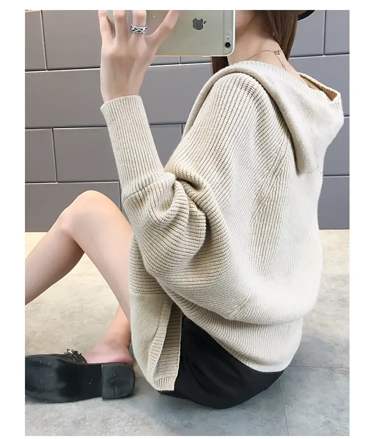 Women's 2024 Knitted Hooded Cardigan Jacket Small â feature 13