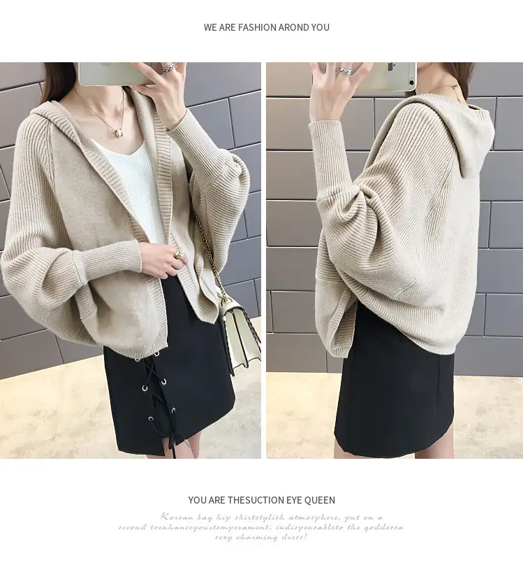 Women's 2024 Knitted Hooded Cardigan Jacket Small â feature 14