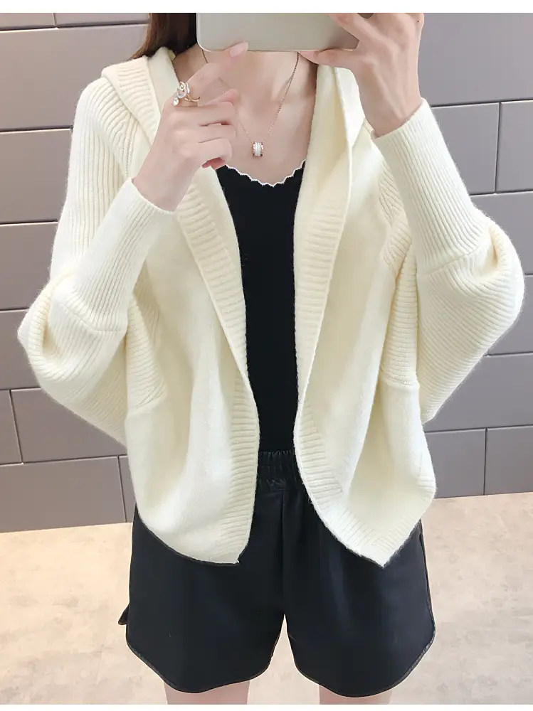 Women's 2024 Knitted Hooded Cardigan Jacket Small â feature 15