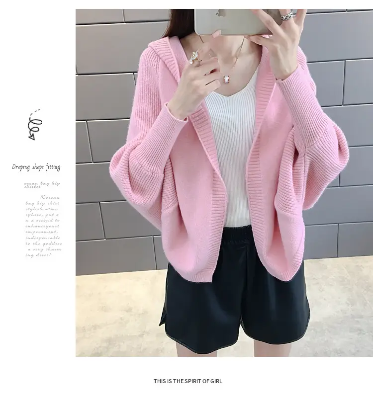 Women's 2024 Knitted Hooded Cardigan Jacket Small â feature 19