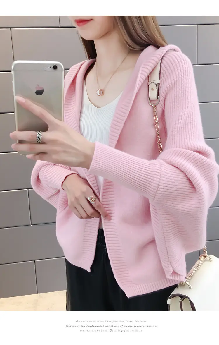 Women's 2024 Knitted Hooded Cardigan Jacket Small â feature 21