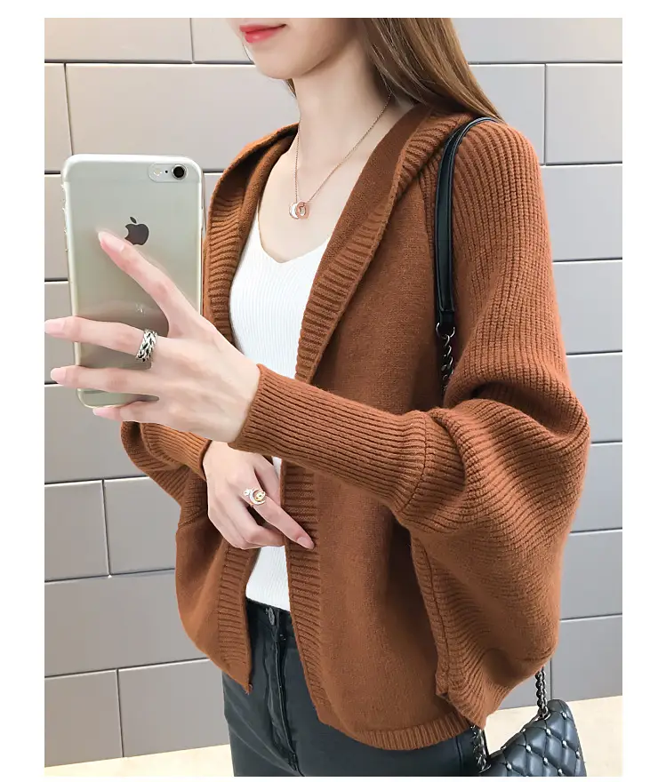 Women's 2024 Knitted Hooded Cardigan Jacket Small â feature 25