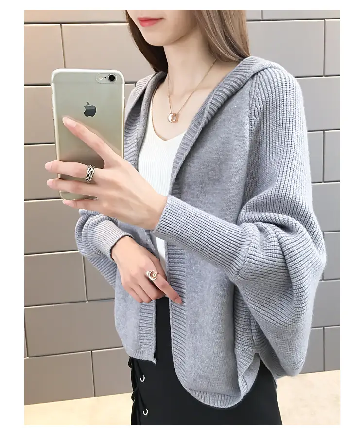 Women's 2024 Knitted Hooded Cardigan Jacket Small â feature 29