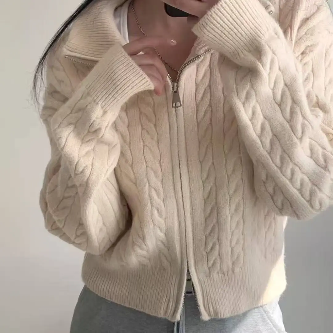 Women's 2024 Knitted Hooded Cardigan Jacket Small â feature 7