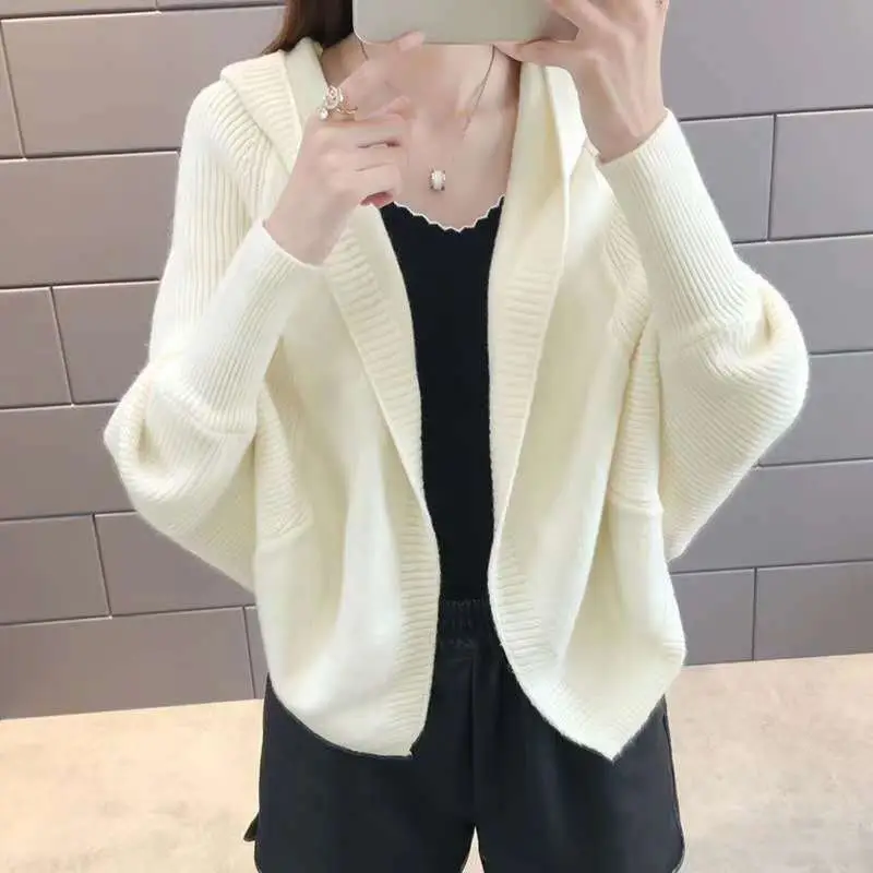 Women's 2024 Knitted Hooded Cardigan Jacket Small - Image 6