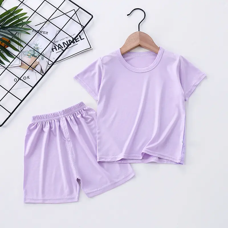 Modal Set with Face Mask, High-Waisted Belly-Protecting Loungewear, Boys' and Girls' Pajamas, Pure Cotton, Moisture-Wicking, for Toddlers and Children