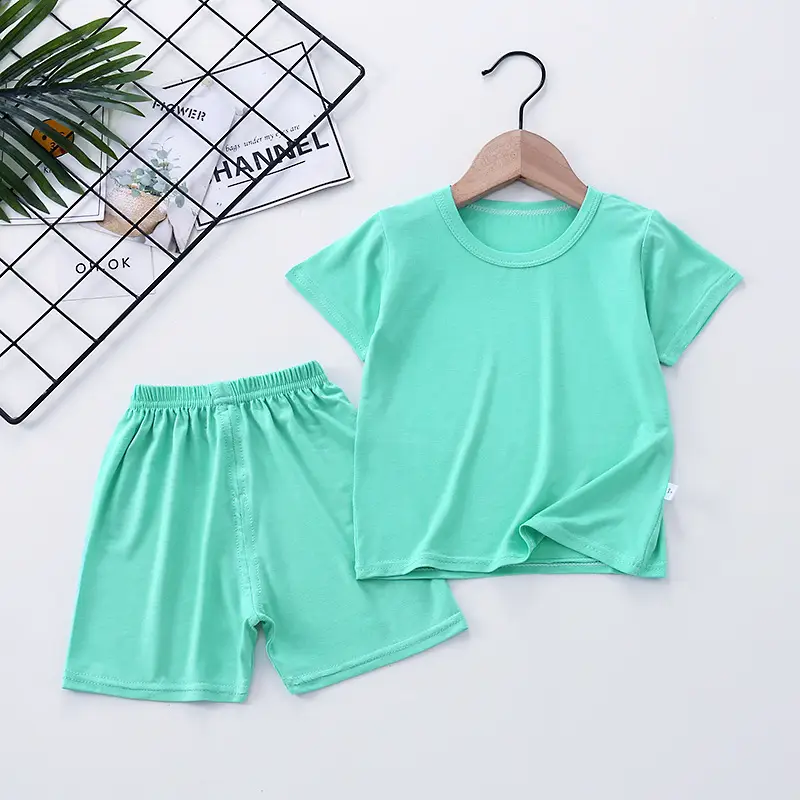 Modal Set with Face Mask, High-Waisted Belly-Protecting Loungewear, Boys' and Girls' Pajamas, Pure Cotton, Moisture-Wicking, for Toddlers and Children