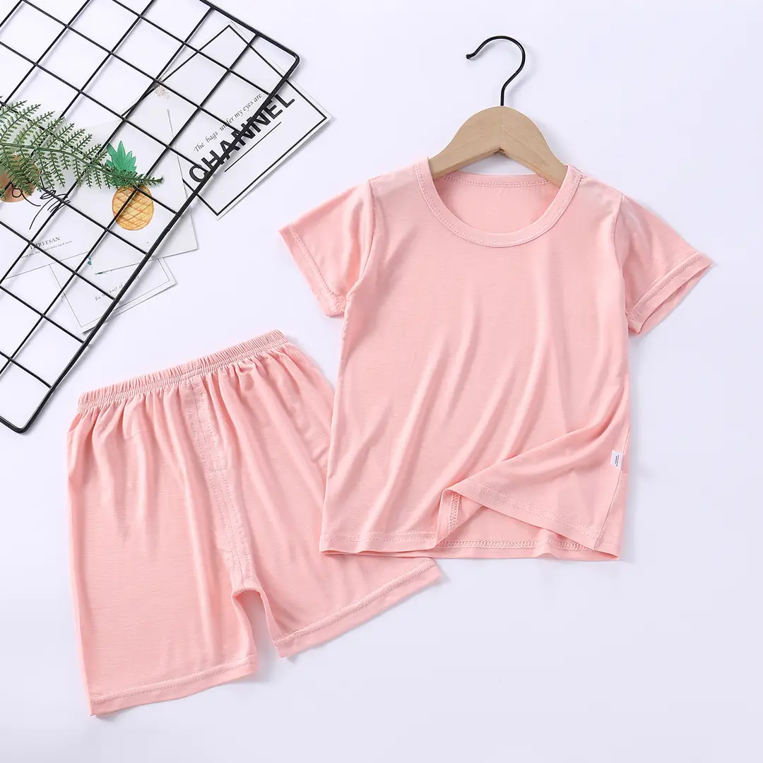 Modal Set with Face Mask, High-Waisted Belly-Protecting Loungewear, Boys' and Girls' Pajamas, Pure Cotton, Moisture-Wicking, for Toddlers and Children