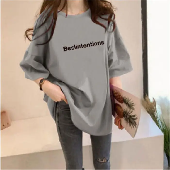 Women Green Printed Pullover T-Shirt Summer 2023 - Image 2