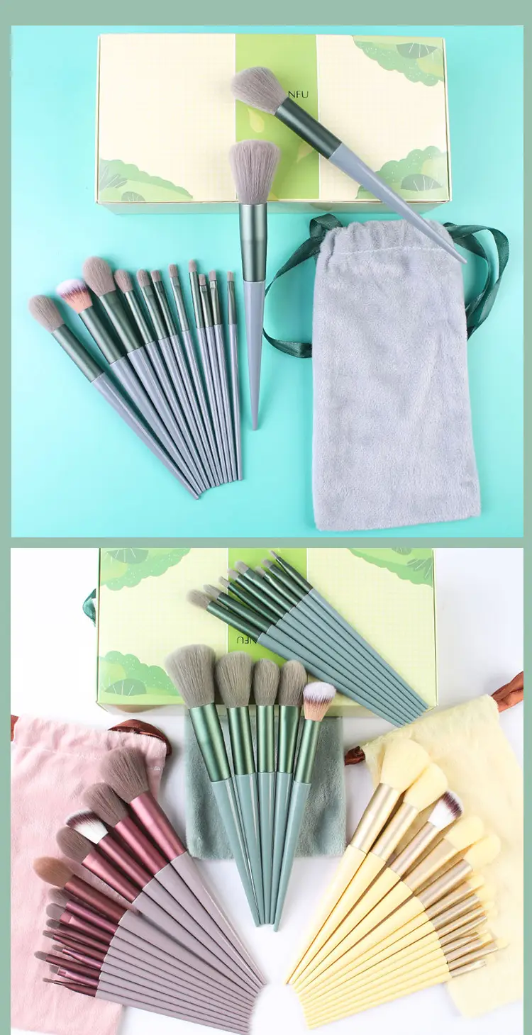 13-Piece Makeup Brush Set for Blending, Contouring, and Eye Makeup — feature 9