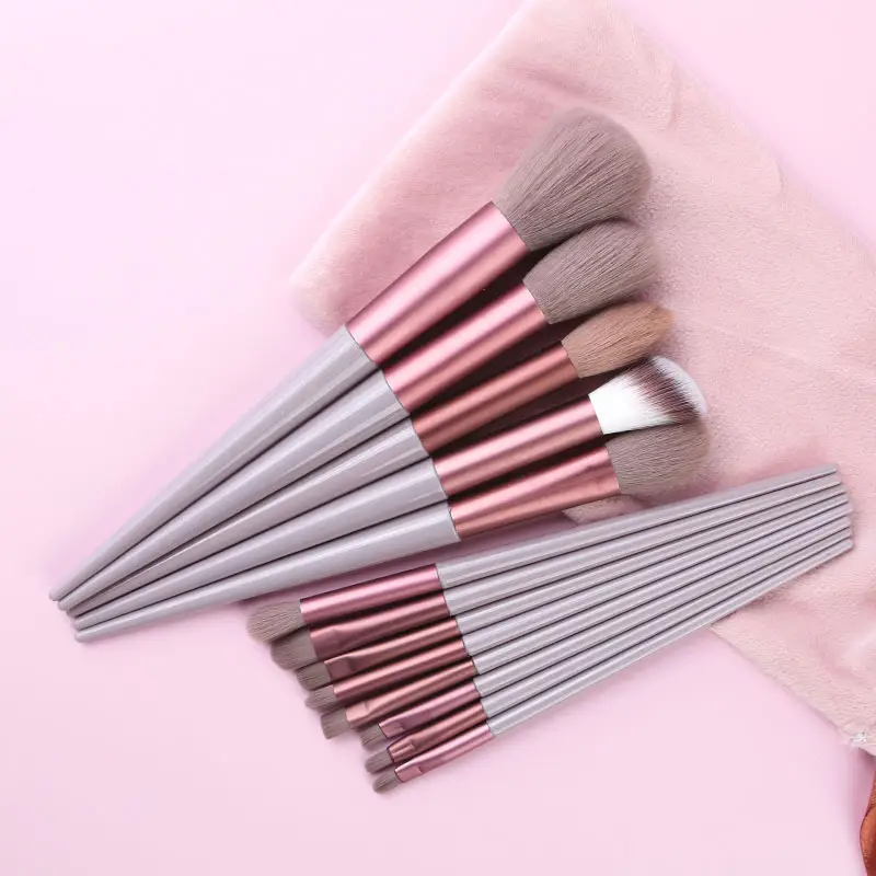 13-Piece Makeup Brush Set for Blending, Contouring, and Eye Makeup - Image 2