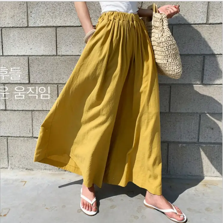 Spring Linen Wide Leg Pants Large for Chubby Girls - Image 15