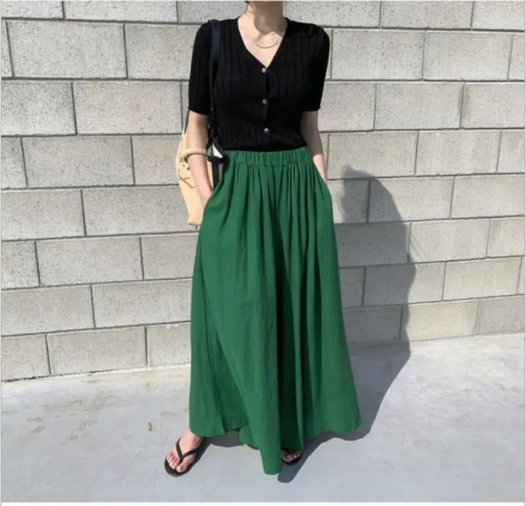 Spring Linen Wide Leg Pants Large for Chubby Girls - Image 17