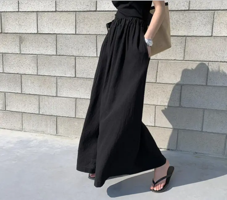 Spring Linen Wide Leg Pants Large for Chubby Girls - Image 19