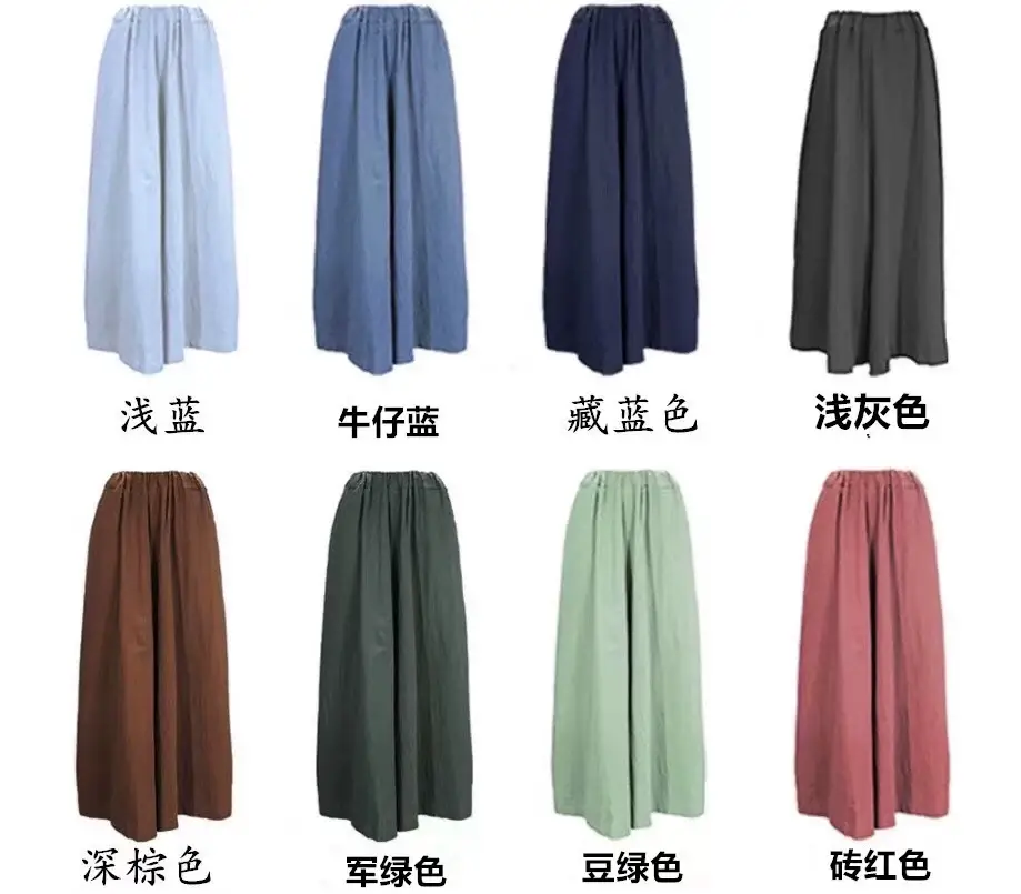 Spring Linen Wide Leg Pants Large for Chubby Girls — feature 3