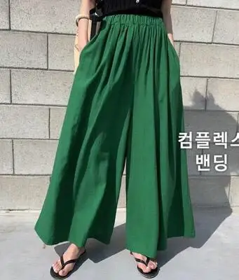 Spring Linen Wide Leg Pants Large for Chubby Girls — feature 4