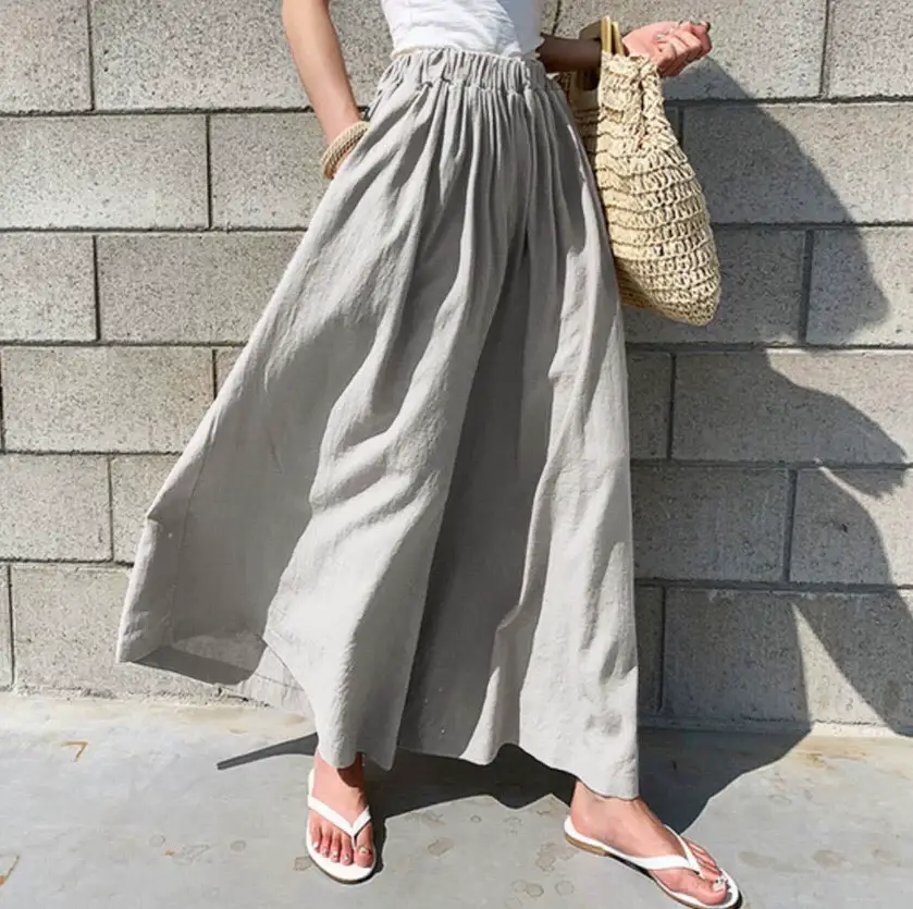 Spring Linen Wide Leg Pants Large for Chubby Girls — feature 6