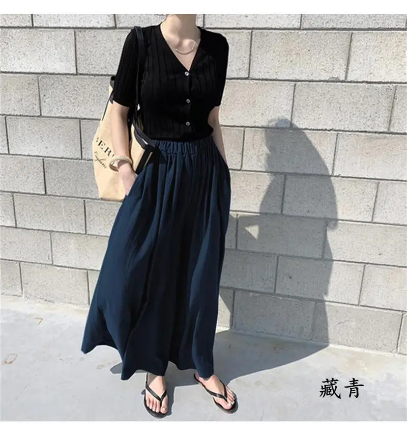Spring Linen Wide Leg Pants Large for Chubby Girls - Image 6