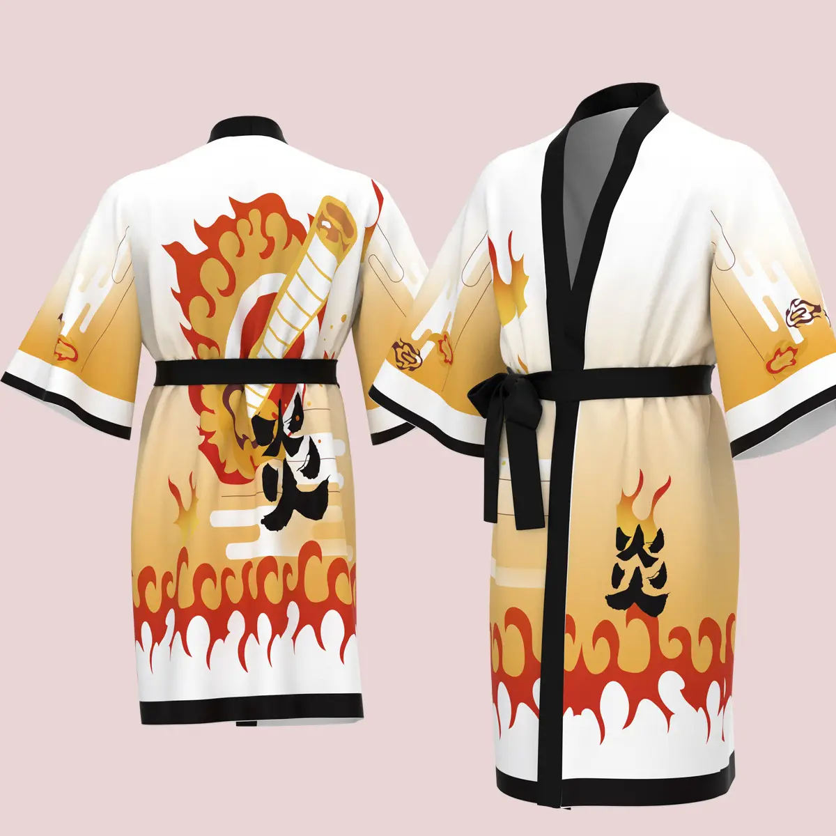 Yellow Triangle Ghost Blade Kimono Bathrobe - Image 13