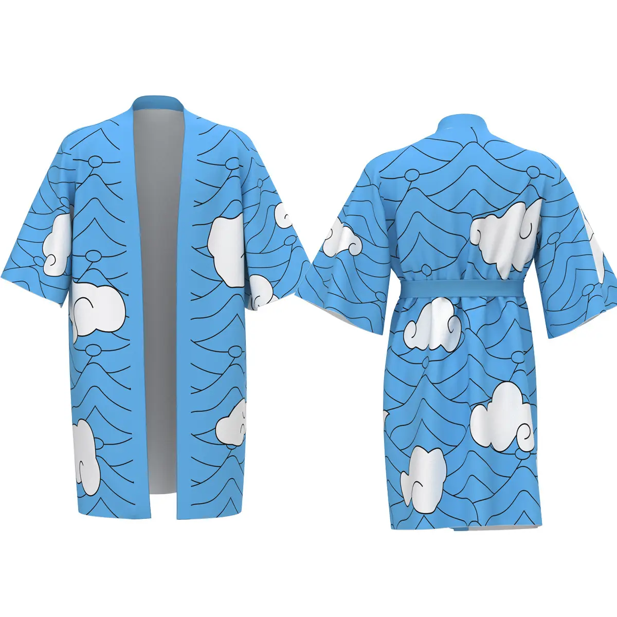 Yellow Triangle Ghost Blade Kimono Bathrobe - Image 2