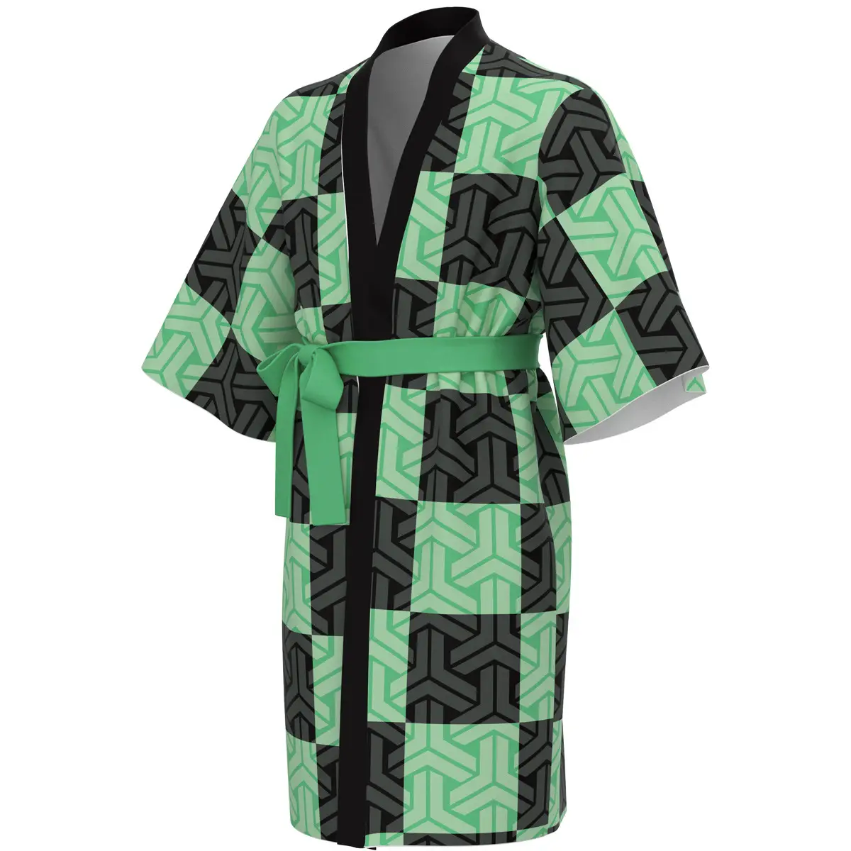 Yellow Triangle Ghost Blade Kimono Bathrobe - Image 3