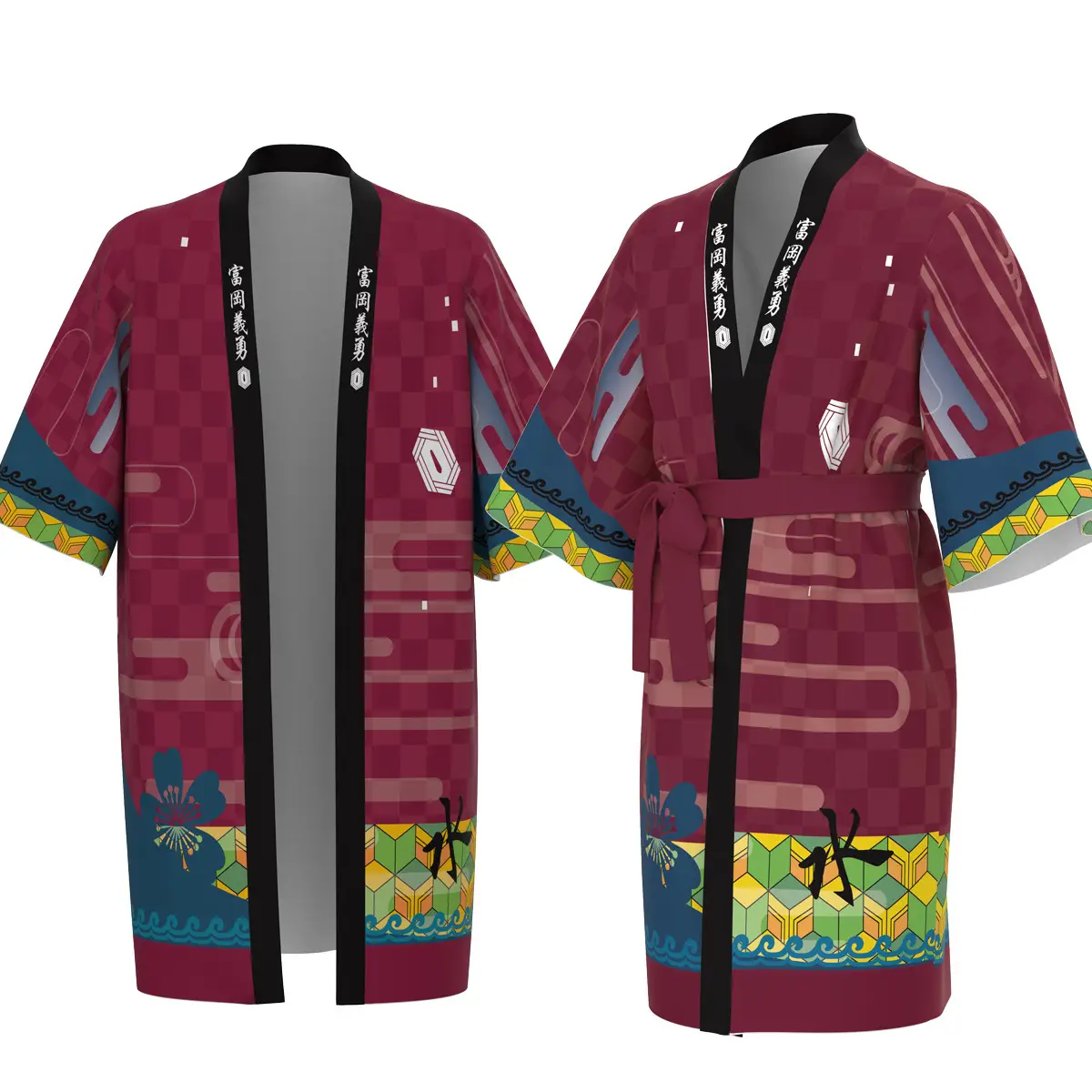 Yellow Triangle Ghost Blade Kimono Bathrobe - Image 8