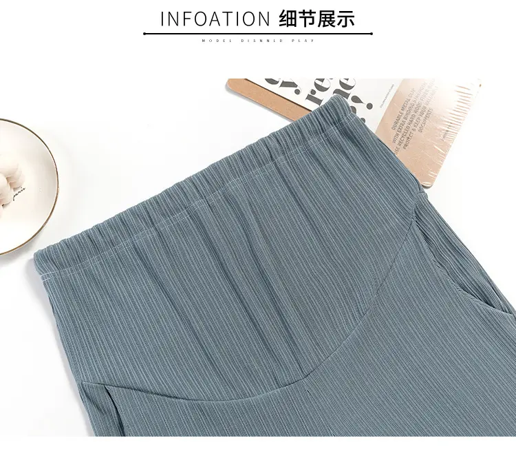 Pregnant Women's Wide Leg Pants Black Spring Autumn Loose Fit — feature 46