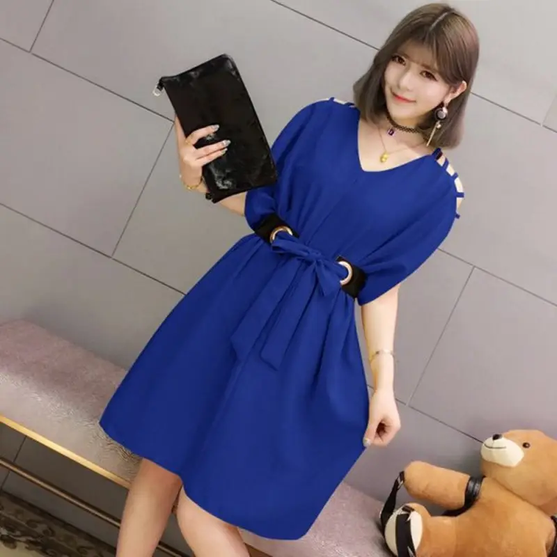 Women's Off-Shoulder Dress 2026 Plus Size Batwing Sleeve - Image 4