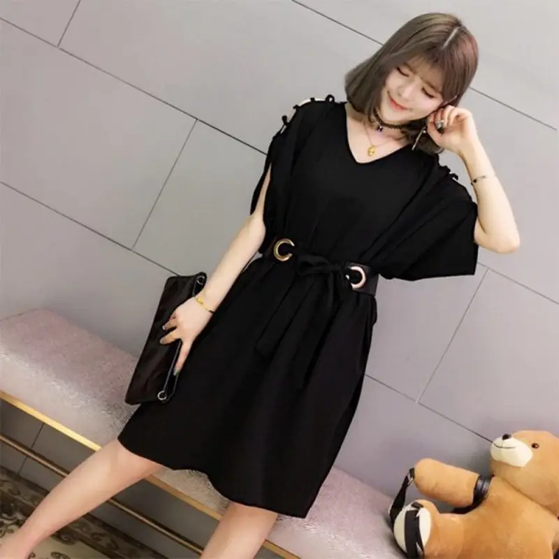 Women's Off-Shoulder Dress 2026 Plus Size Batwing Sleeve - Image 6