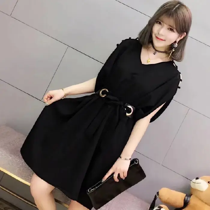 Women's Off-Shoulder Dress 2026 Plus Size Batwing Sleeve - Image 2