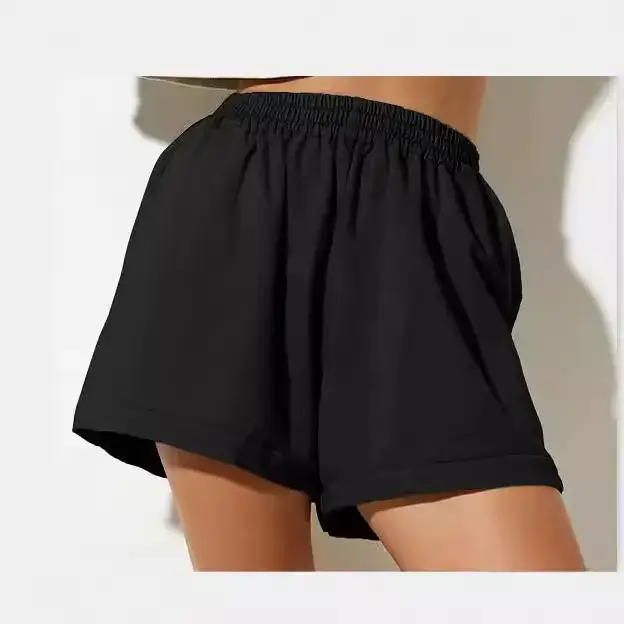 Women's Black High Waist Slim Shorts Summer Wear - Image 7