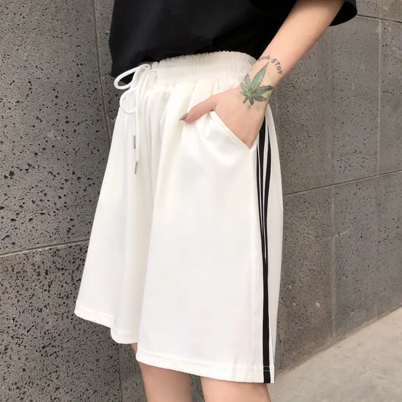 Women's White 2025 Shorts High Waist Loose Fit - Image 4
