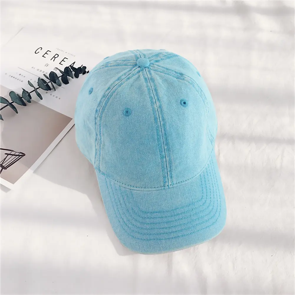 Gray Denim Baseball Cap for Men Sun Protection - Image 10