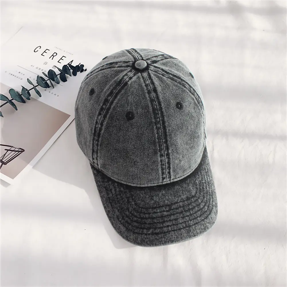 Gray Denim Baseball Cap for Men Sun Protection - Image 2