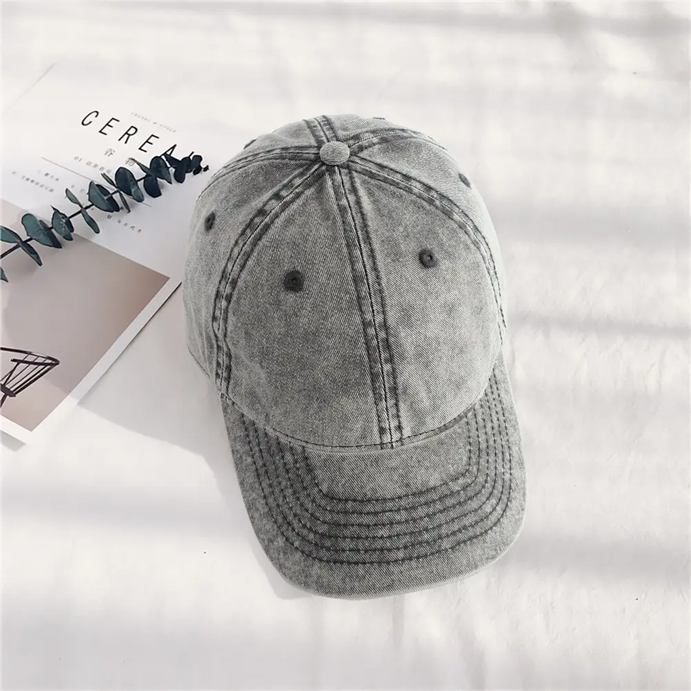 Gray Denim Baseball Cap for Men Sun Protection - Image 5