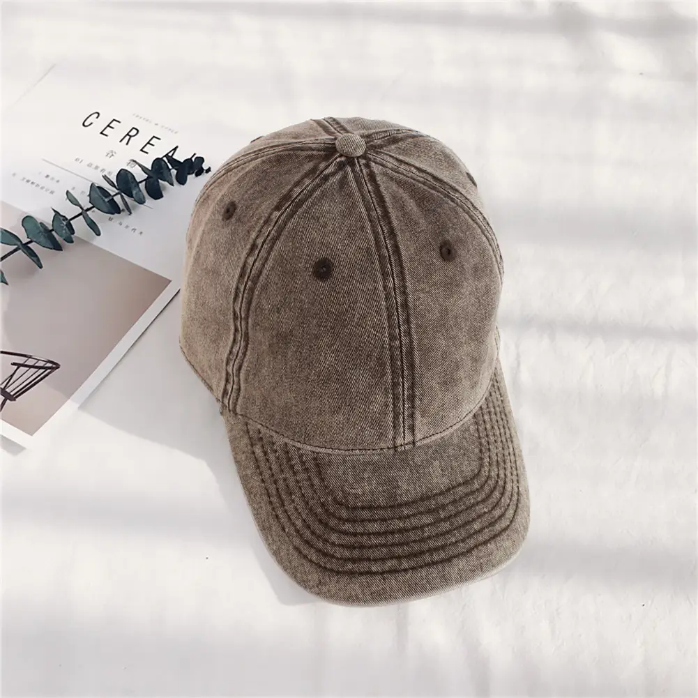 Gray Denim Baseball Cap for Men Sun Protection - Image 6