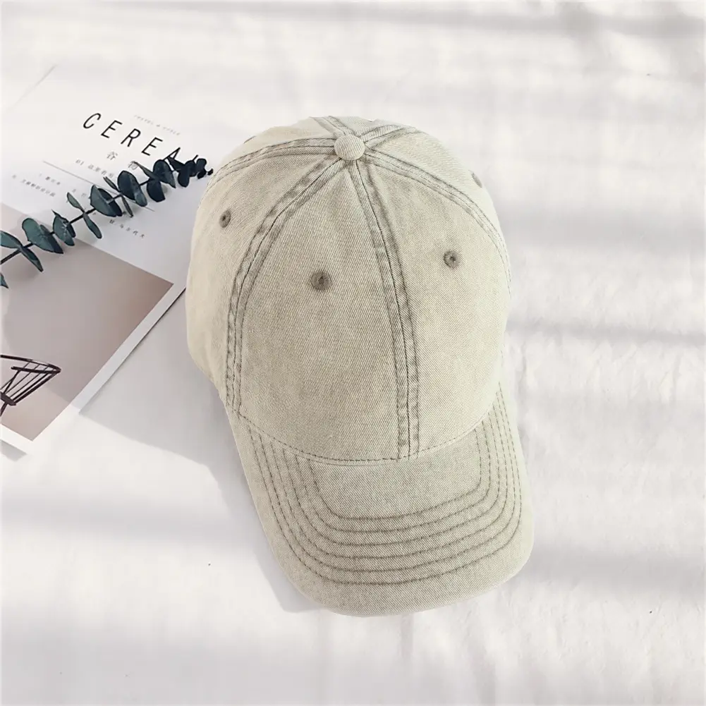 Gray Denim Baseball Cap for Men Sun Protection - Image 8