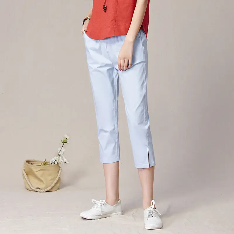 Women's Orange Capri Pants Harlan Large Thin Cotton - Image 10
