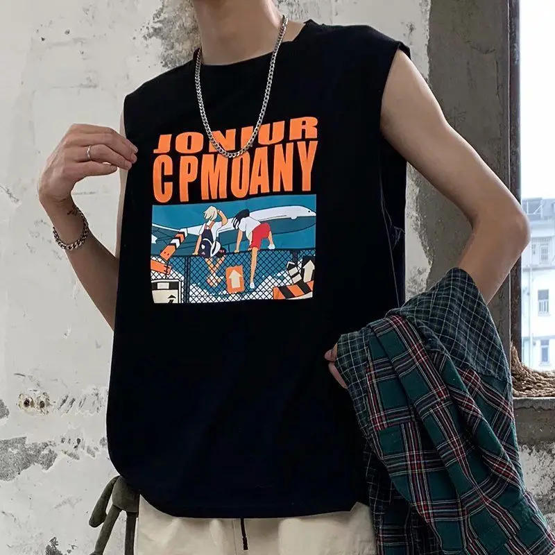 Men Sleeveless Junior Company T-Shirt Black — feature 2