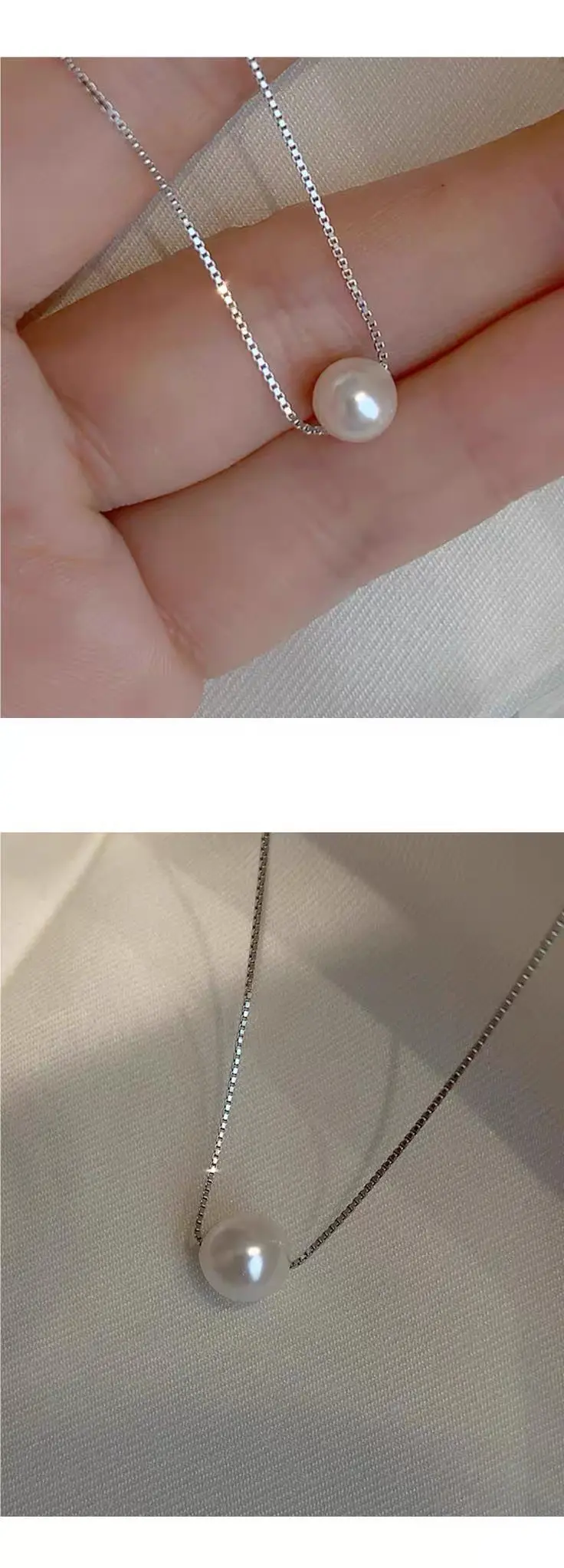 Korean Pearl Necklace for Women Elegant Clavicle Chain — feature 4